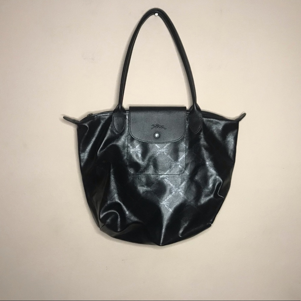 Longchamp LM metal tote with logo print